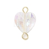 Faceted Clear Glass Connector Charms PALLOY-JF04115-01-3