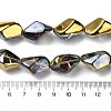 Half Plated Electroplate Transparent Glass Beads Strands EGLA-E060-01A-HP02-4
