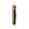 Electroplated Natural Quartz Pendants G-P315-B01-06G-1