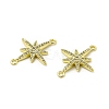 Brass Micro Pave Clear Cubic Zirconia Connector Charms KK-E068-VB380-3