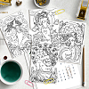 1 Set Coloring Paper Greeting Cards Sets AJEW-GA0007-13-3