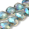 Electroplate Crystal Glass Triangle Beads Strands EGLA-F068-M-4