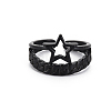 Star Alloy Open Cuff Ring RJEW-N029-103-1