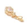 Golden Brass Micro Pave Clear Cubic Zirconia Ice Pick Pinch Bails KK-B100-049G-3