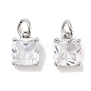 Brass Micro Pave Cubic Zirconia Charms KK-C051-15P-01-1