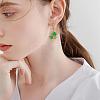Four Leaf Clover Hoop Earrings Alloy Huggie Hoop Earrings Green Shamrock Hoop Earrings Rhinestone Hoop Earrings St Patrick's Day Ear Jewelry Gift for Women JE1083A-6