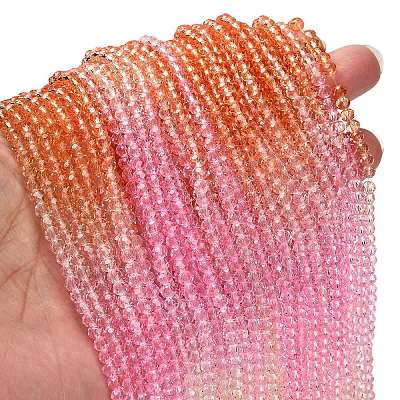 Transparent Painted Glass Beads Strands X1-DGLA-A034-T4mm-A20-1