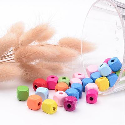 Dyed Natural Wood Beads X-WOOD-R249-063-1