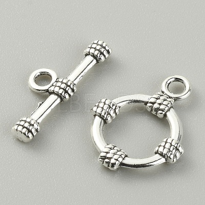 Tibetan Style Alloy Toggle Clasps FIND-CJC0017-21D-AS-1