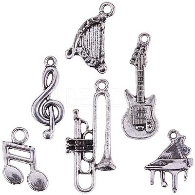 Sets of Musical Instruments Tibetan Style Alloy Pendants TIBEP-PH0004-17AS-1