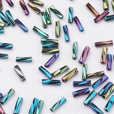 Glass Twisted Bugle Beads SEED-E002-5mm-809#-1