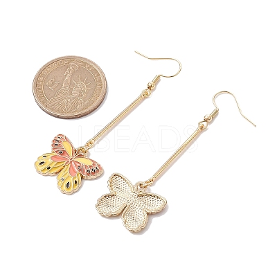 Alloy Enamel Butterfly Dangle Earrings EJEW-JE05604-01-1