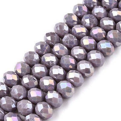 Electroplate Glass Beads Strands EGLA-A044-P8mm-B13-1