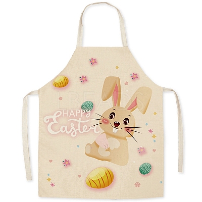 Cute Easter Egg Rabbit Pattern Polyester Sleeveless Apron PW-WG98916-09-1