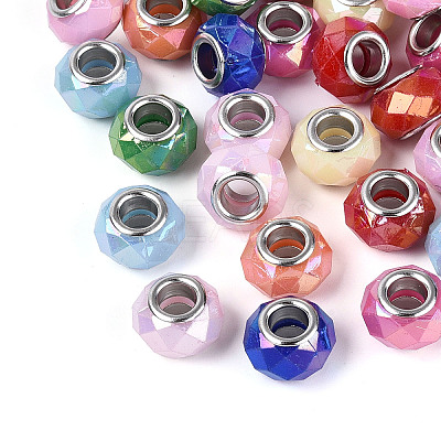 Opaque Acrylic European Beads GPDL-N006-01A-04-1
