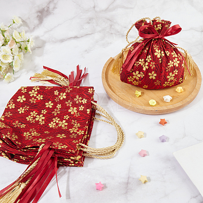 Flower Printed Cloth Drawstring Storage Bags ABAG-WH20010-20A-01-1