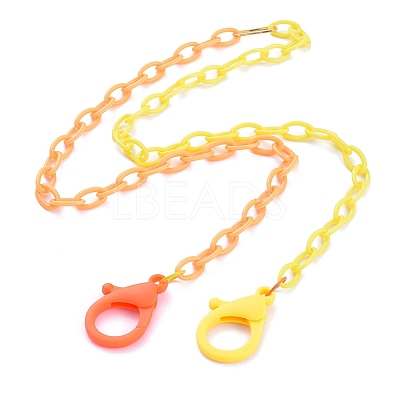 Personalized Two Tone ABS Plastic Cable Chain Necklaces X-NJEW-JN02825-02-1