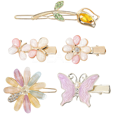 2 Bags Alloy & Resin Hair Clips Kits PHAR-SC0001-004-1