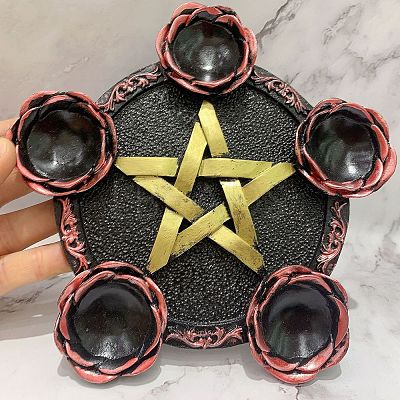 Resin Star Wooden Tealight Candle Holders PW-WG42BE3-04-1