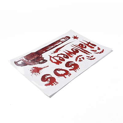 Halloween Theme PVC Static Stickers DIY-F133-08-1