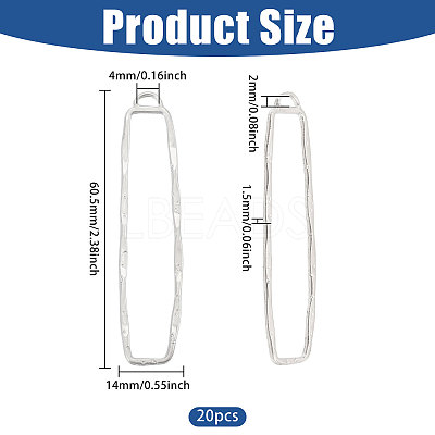 20Pcs Alloy Open Back Bezel Big Pendants FIND-CA0011-76-1