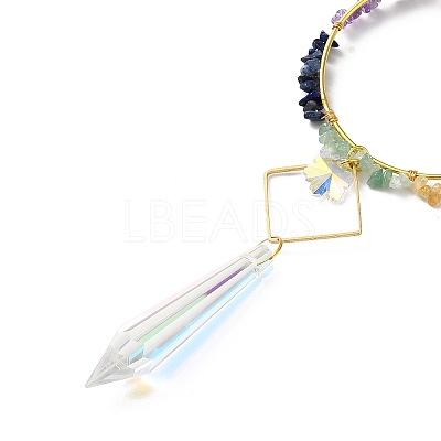 Natural Mixed Stone Chips Hanging Ornaments G-Z051-01H-1