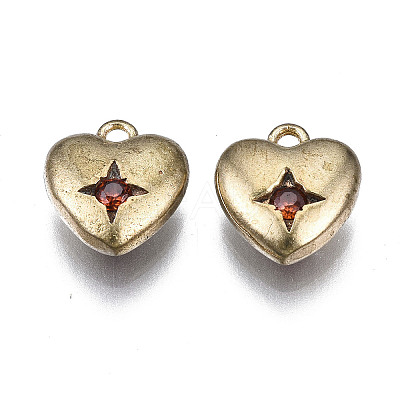 Brass Micro Cubic Zirconia Charms KK-N231-125C-02-NF-1