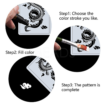PET Hollow Out Drawing Painting Stencils DIY-WH20030-013-1