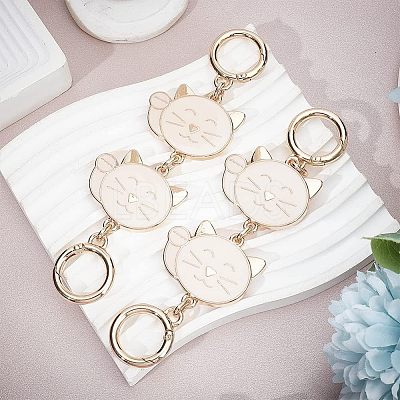 Alloy Enamel Cat Link Chains for Purse Chains PURS-WH0001-40-1