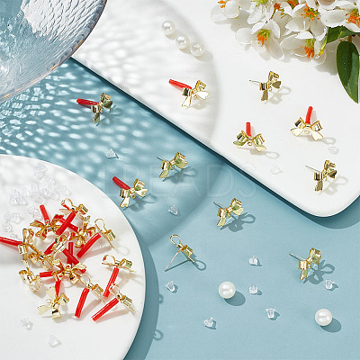 24Pcs Alloy Stud Earring Findings EJEW-HY0001-06-1