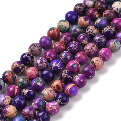 Dyed Natural Regalite/Imperial Jasper/Sea Sediment Jasper Beads Strands G-B124-C02-09-1