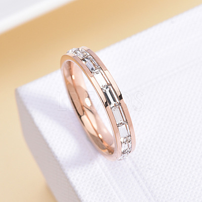 304 Stainless Steel with Crystal Rhinestone Finger Rings FS-WGF5DC4-04-1