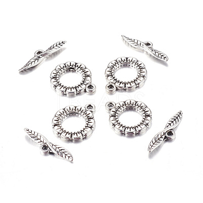 Tibetan Style Toggle Clasps LS-LF11359Y-1