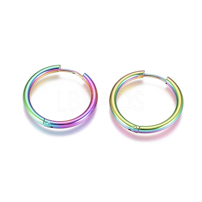 Ion Plating(IP) 304 Stainless Steel Huggie Hoop Earrings EJEW-G272-01-20mm-M-1