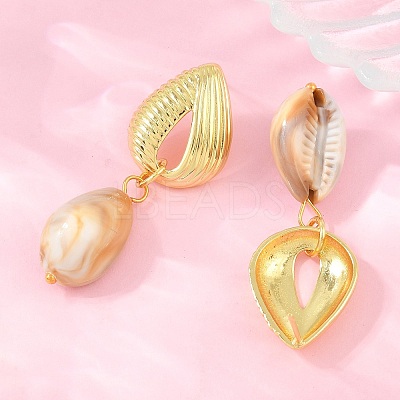 Brass Stud Dangle Earrings KK-CBA8324-08G-1