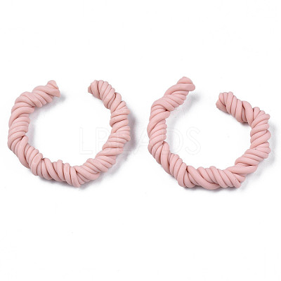 Polymer Clay Twist Rope Open Ring CLAY-N010-031-02-1