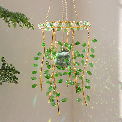1Bag Iron & Glass Hanging Ornaments HJEW-SP0001-65A-1