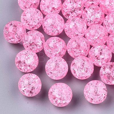 Transparent Crackle Acrylic Round Beads Strands CCG-R002-12mm-05-1