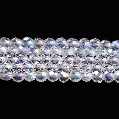 Electroplate Glass Beads Strands GLAA-H021-01A-AB01-1