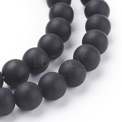 Synthetic Black Stone Beads Strands G508-2-1