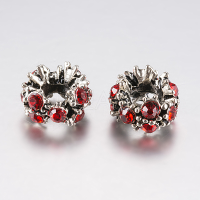 Tibetan Style Alloy Rhinestone European Beads PALLOY-F200-04A-1