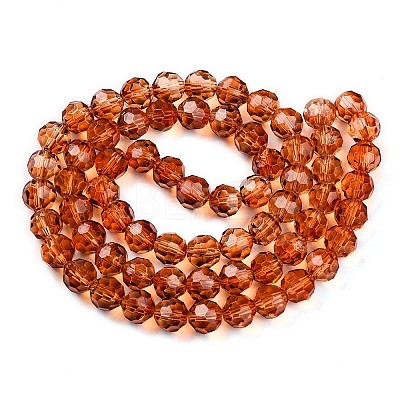 Baking Paint Transparent Glass Beads Strands DGLA-A035-T8mm-A04-1