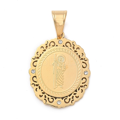316 Surgical Stainless Steel Rhinestone Pendants STAS-P412-08G-1