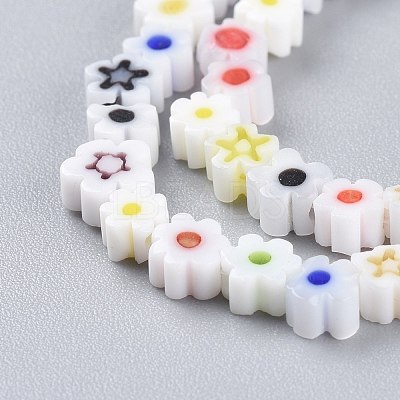 Handmade Millefiori Glass Bead Strands LAMP-J035-4mm-11-1