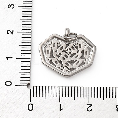 Brass Micro Pave Cubic Zirconia Pendants KK-P308-17P-1