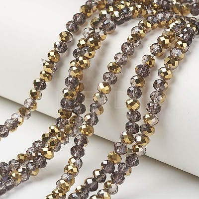 Electroplate Transparent Glass Beads Strands X-EGLA-A034-T6mm-O18-1