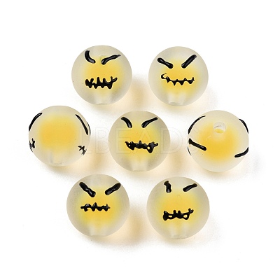 Frosted Acrylic Enamel Beads FACR-G005-02B-1