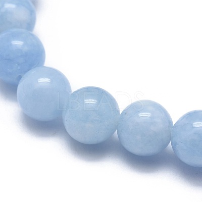 Natural & Dyed White Jade Bead Stretch Bracelets BJEW-K212-C-018-1