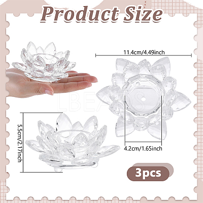 Lotus Shape Glass Candle Holder DJEW-WH0039-176A-1