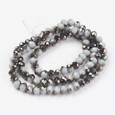 Electroplate Opaque Glass Beads Strands EGLA-A034-P4mm-P17-1